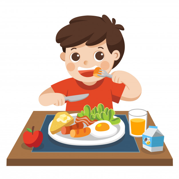 child eating healthy food